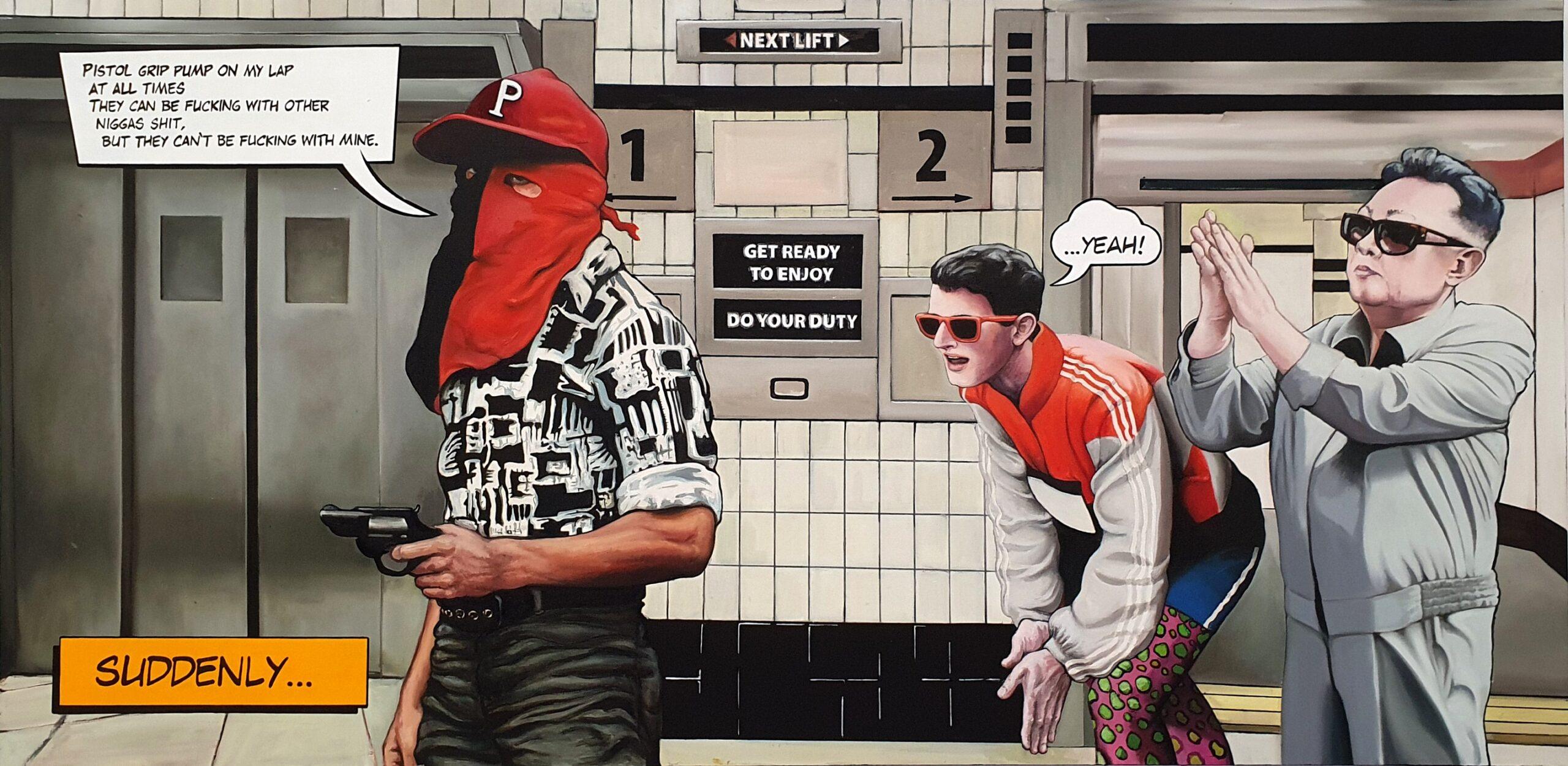 Let’s Start Today, Predrag Damjanović, kombinovana tehnika na platnu