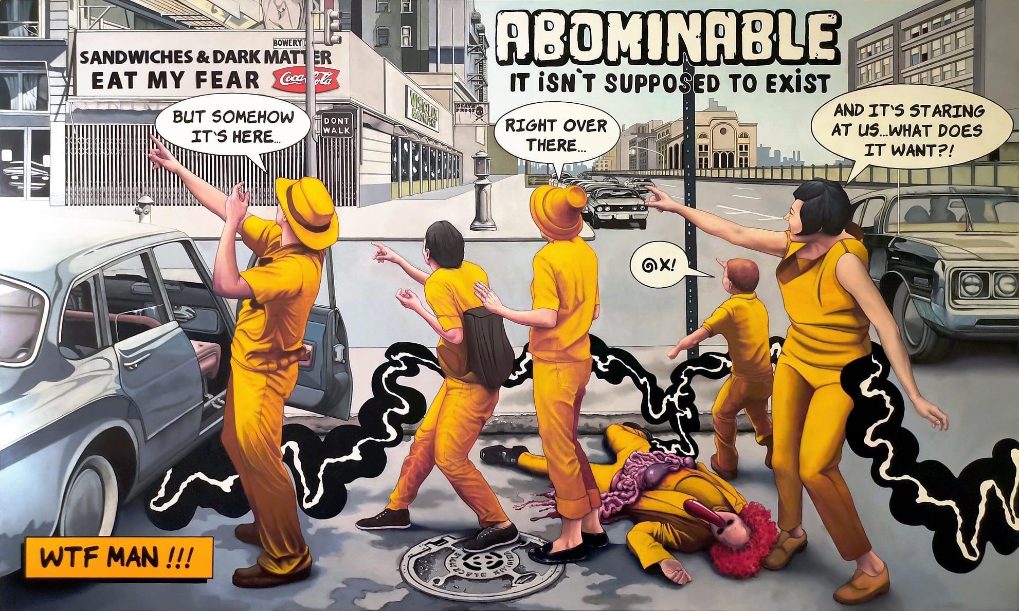 Dead Clown Town, Predrag Damjanović, kombinovana tehnika na platnu