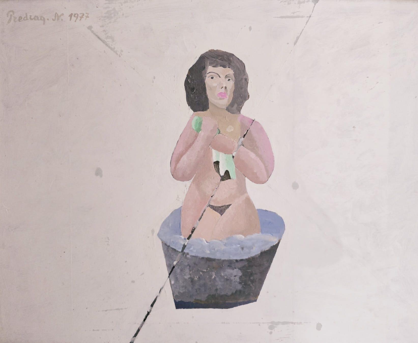 Kupačica, Predrag Nešković, akril na platnu kaširan na šper