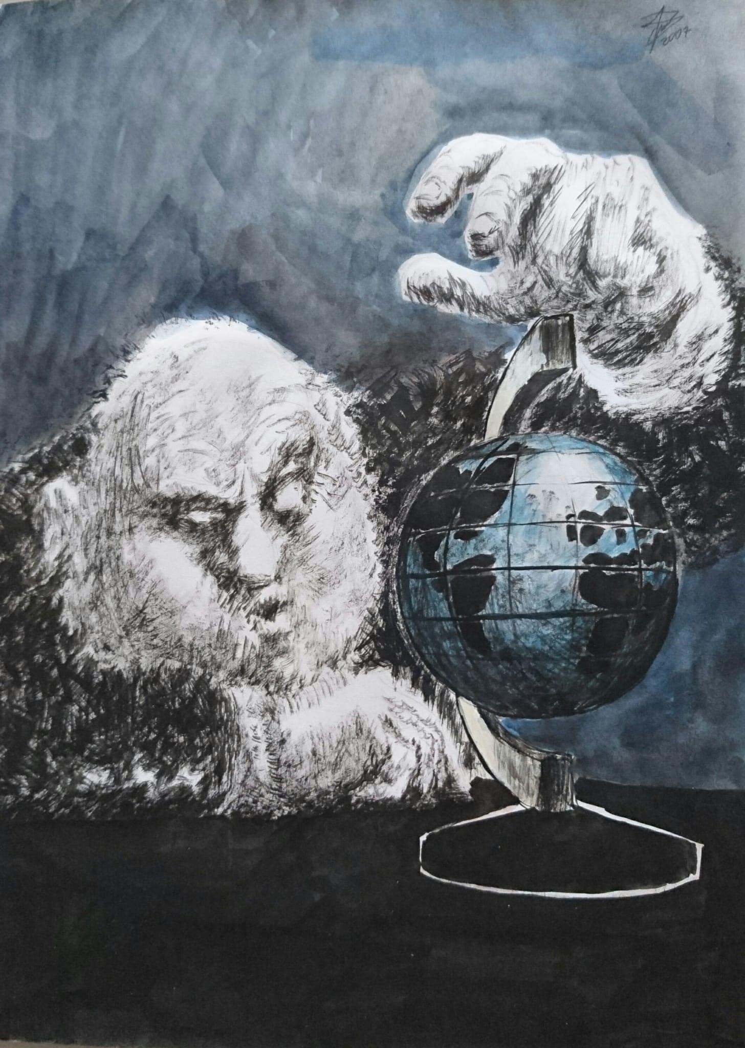 Bez naziva III, Aleksandar Todorović, kombinovana tehnika na papiru