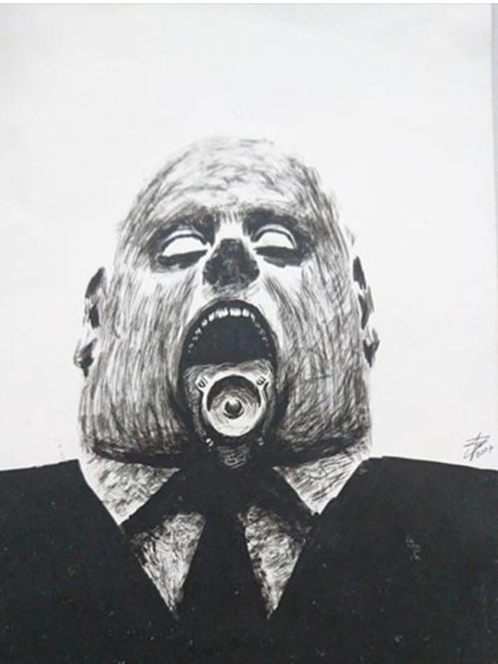 Političar - zvučnik, Aleksandar Todorović, tuš na papiru