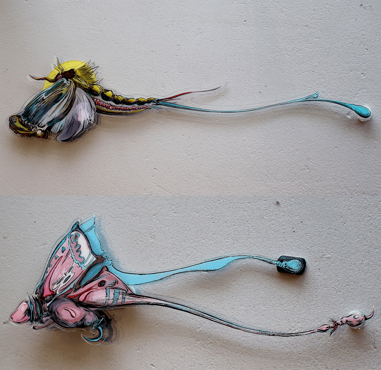 The moth 4, Vladimir Lalić, mastilo i akril na pleksiglasu