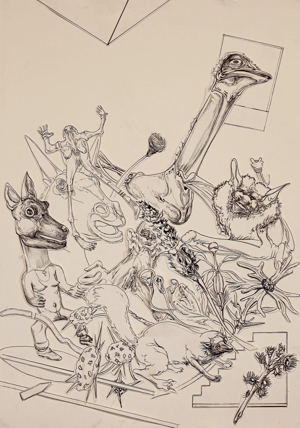 Linear Constructs 1, Vladimir Lalić, tuš na papiru