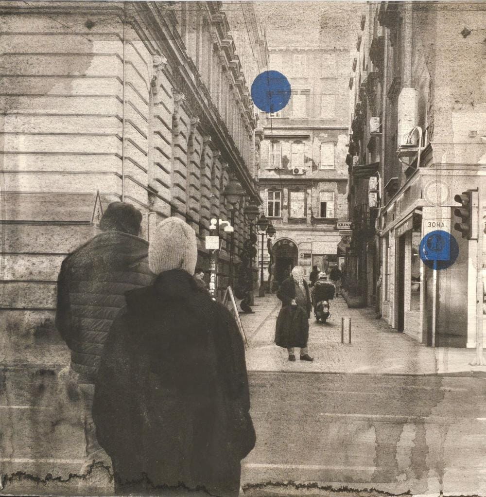 Rad na papiru Belgrade Blues 6, umetnik Nemanja Maraš