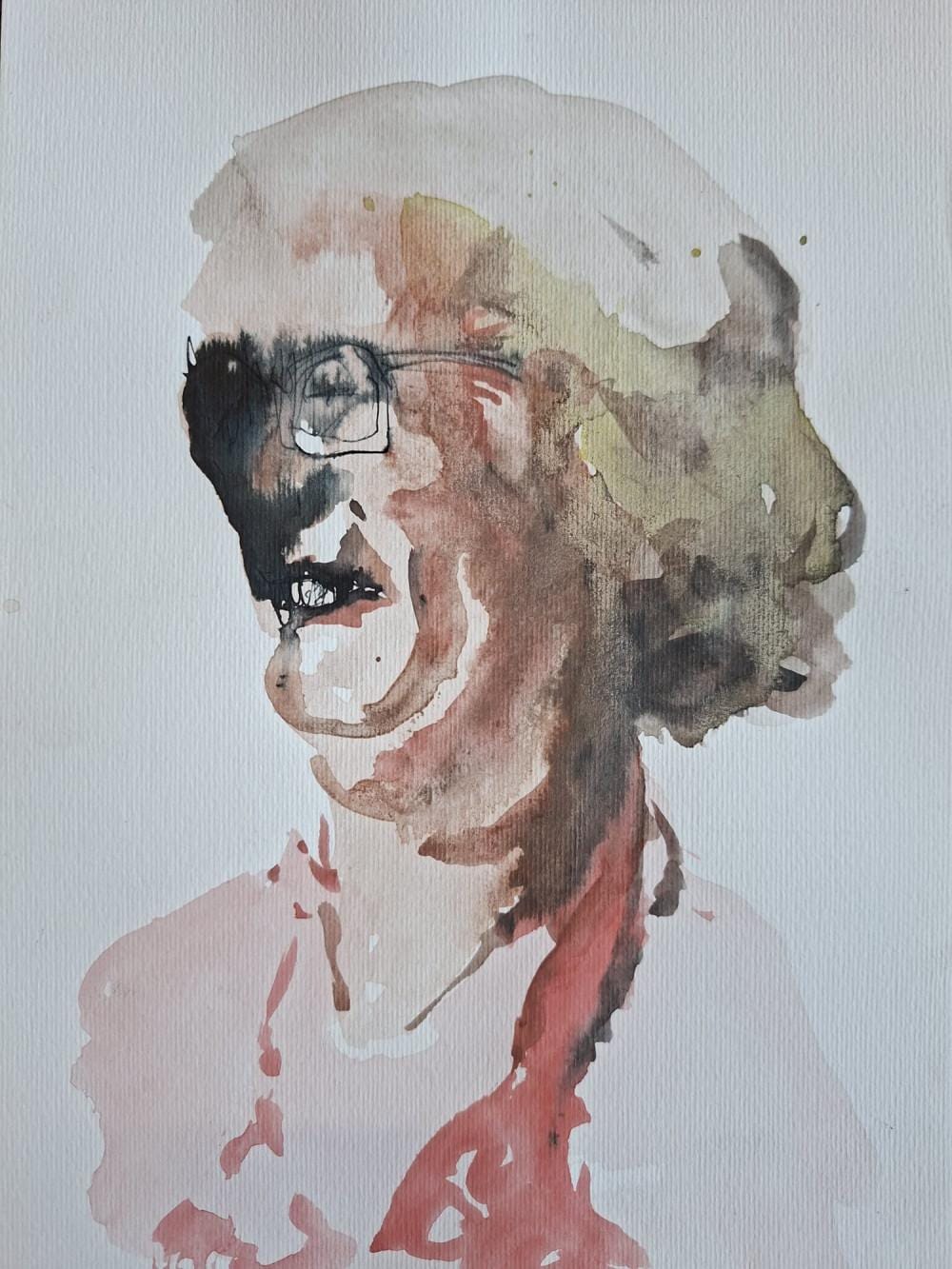 Shark Tales 1, Predrag Damjanović, kombinovana tehnika na papiru