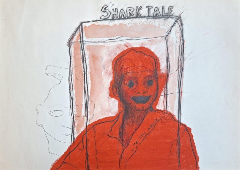 Shark Tales 5, Predrag Damjanović, kombinovana tehnika na papiru