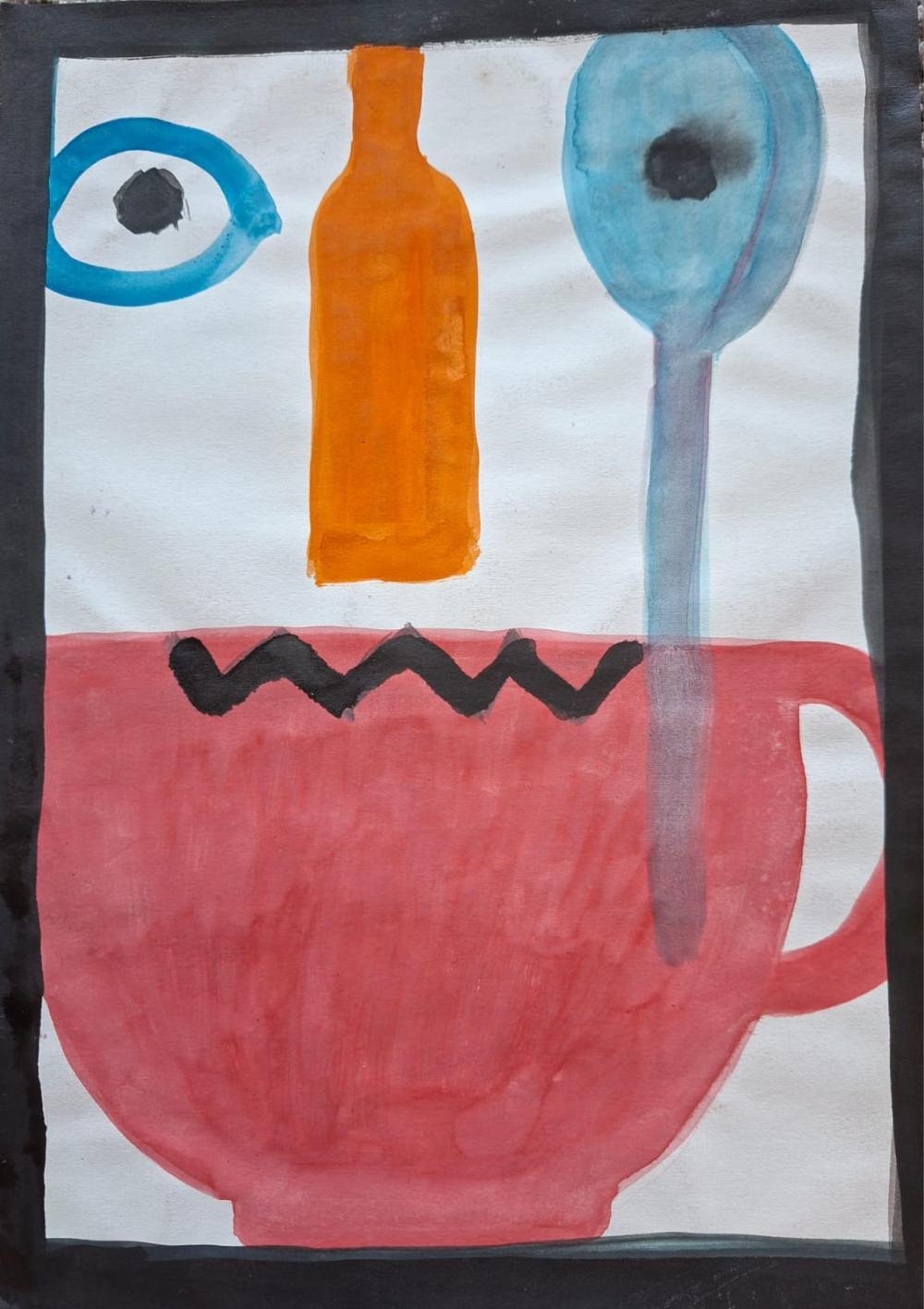 Bez naziva 16, Biljana Vilimon, kombinovana tehnika na papiru