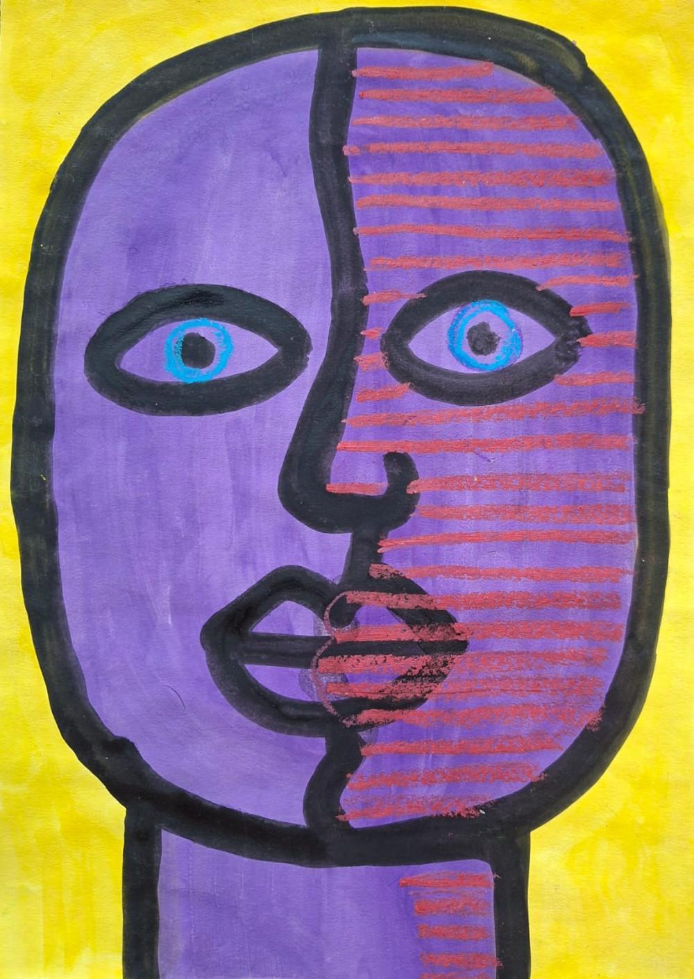 Bez naziva 5, Biljana Vilimon, kombinovana tehnika na papiru