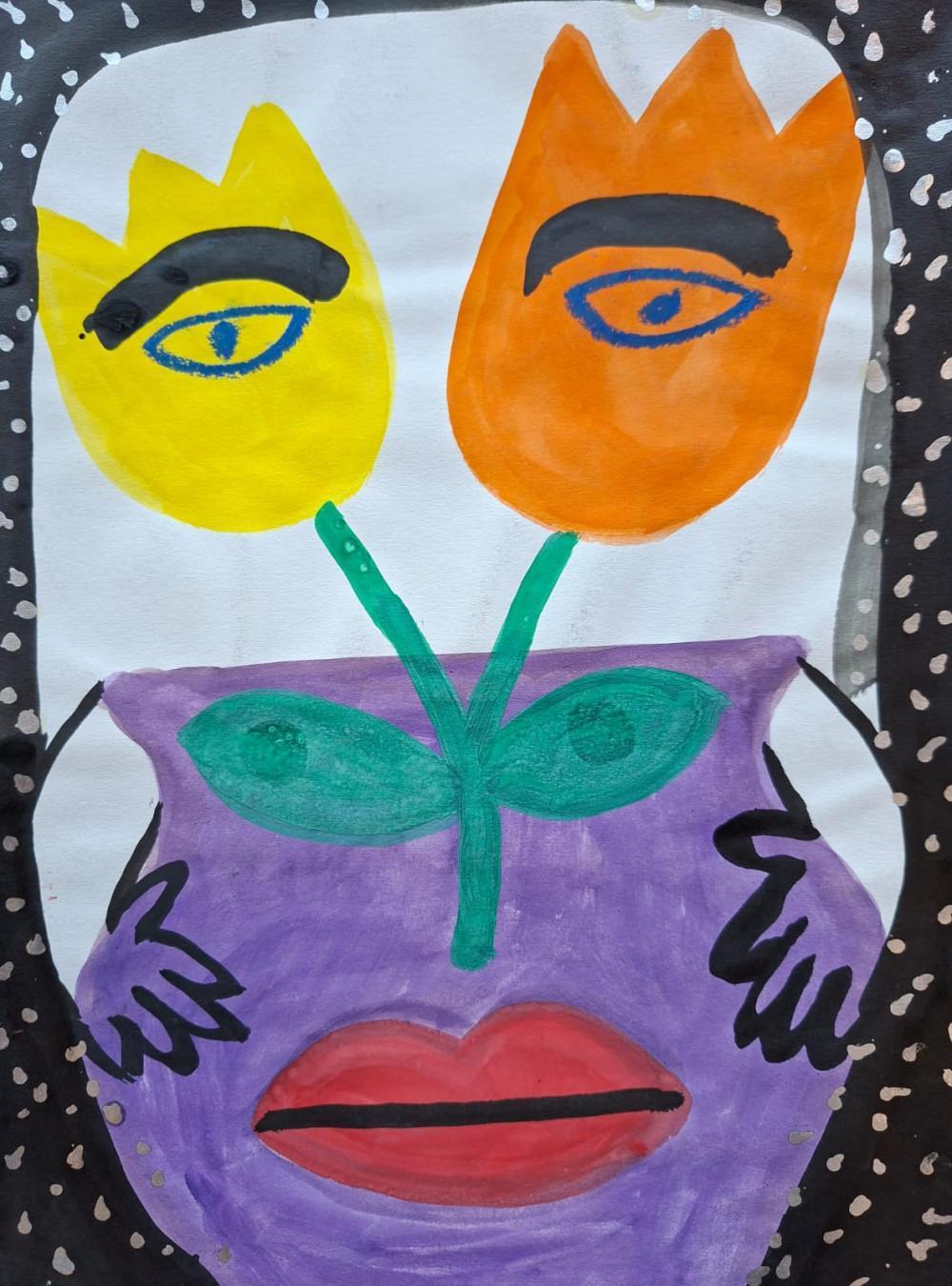 Bez naziva 6, Biljana Vilimon, kombinovana tehnika na papiru