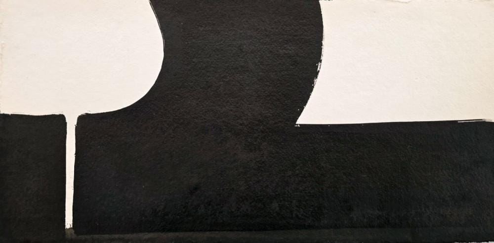 Bez naziva 1, Saša Pančić, tuš i kombinovana tehnika na ručno rađenom papiru