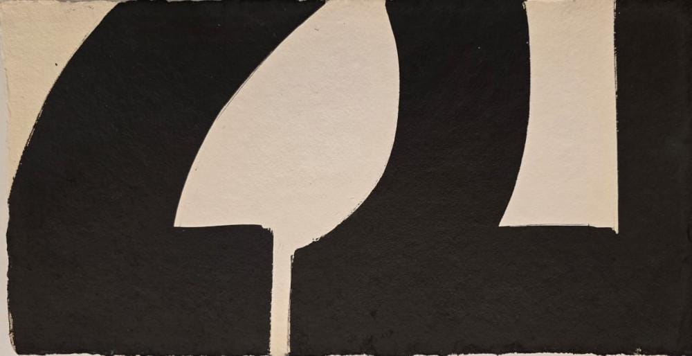 Bez naziva 5, Saša Pančić, tuš i kombinovana tehnika na ručno rađenom papiru