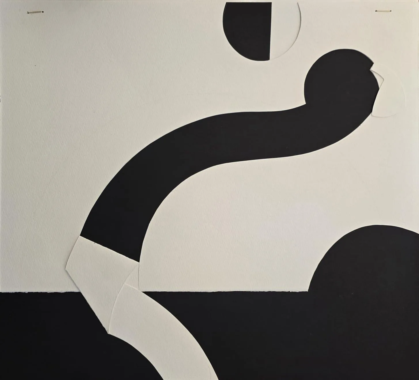 Bez naziva 6, Saša Pančić, tuš i kolaž na ručno radjenom papiru