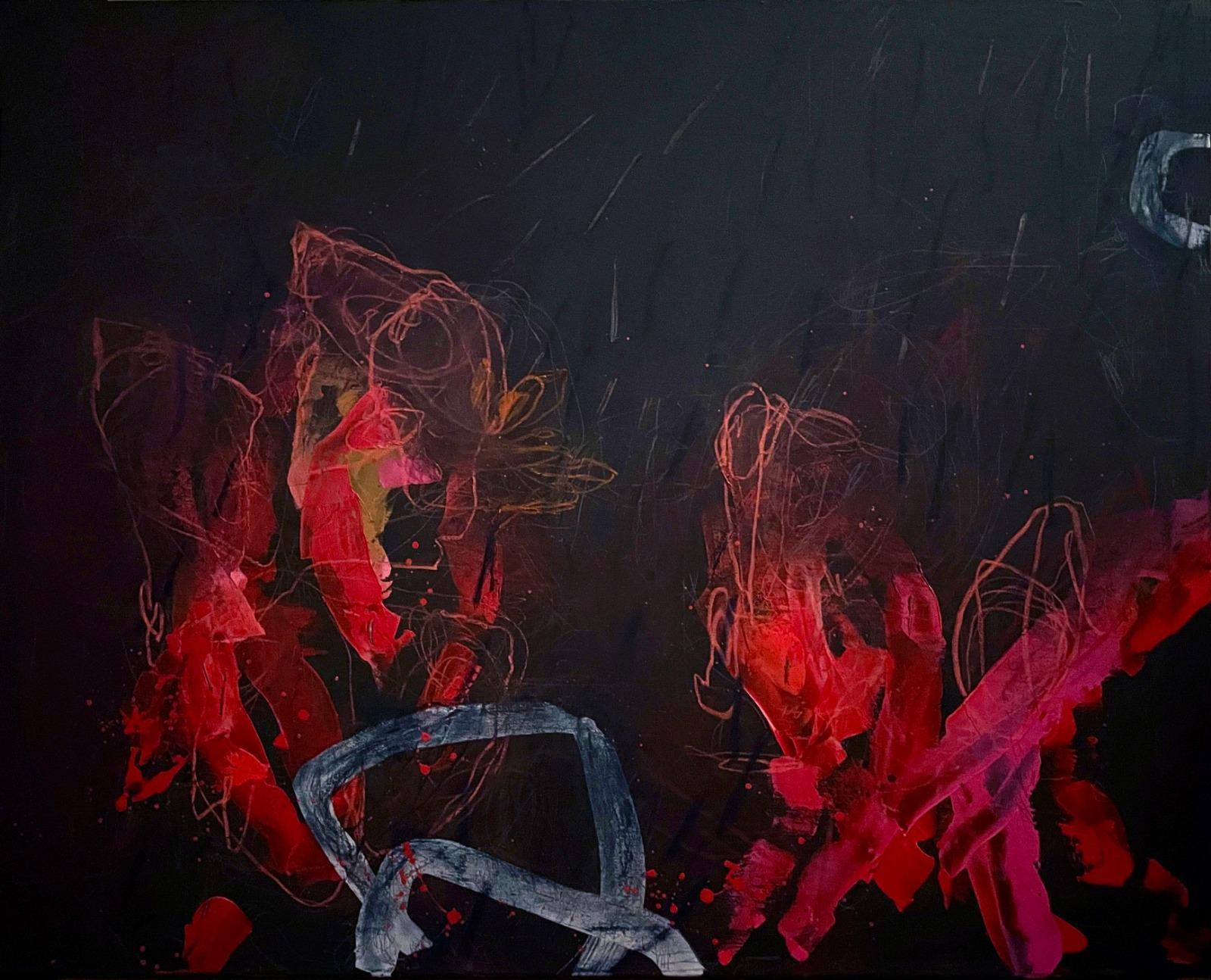 Black cloud, Marija Lalošević, kombinovana tehnika na platnu