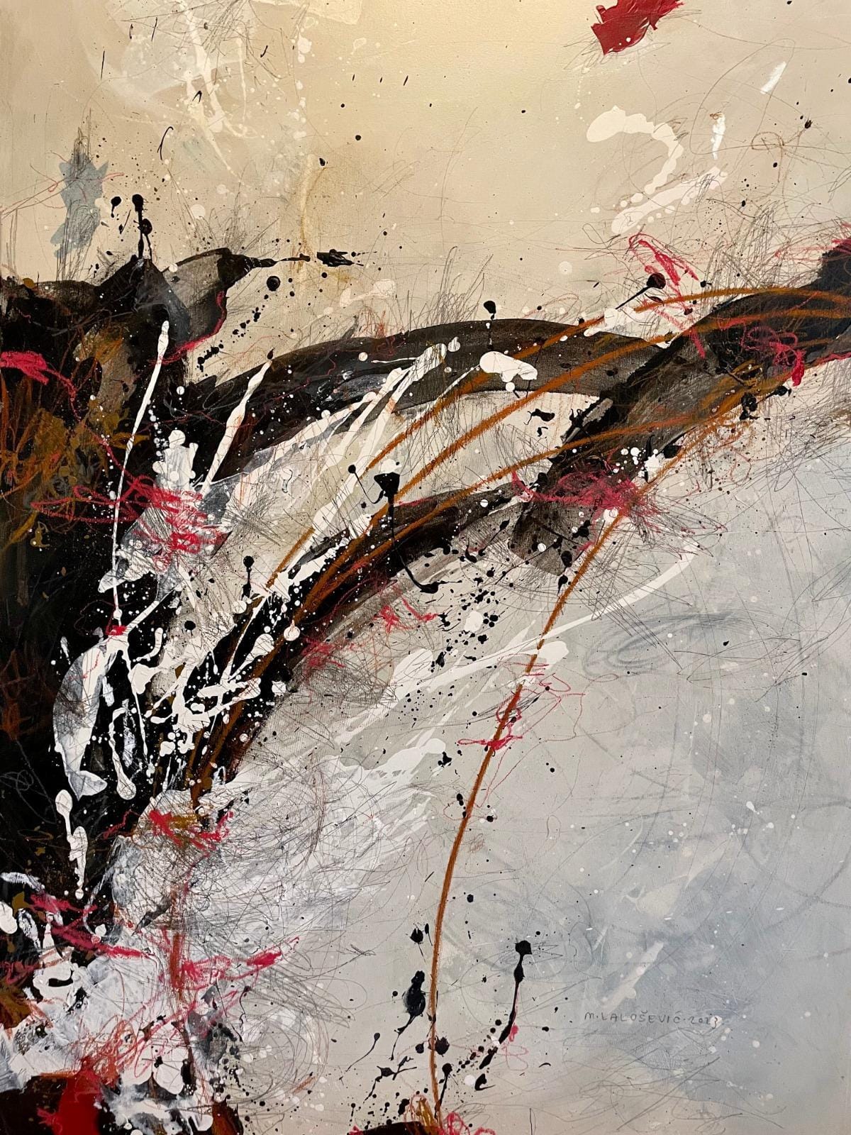 Sakura, Marija Lalošević, kombinovana tehnika na platnu