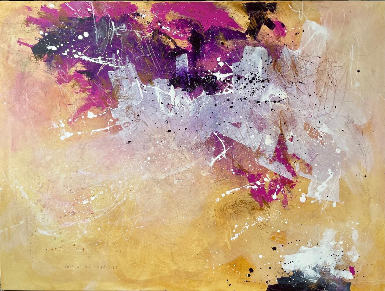 Smells like a storm, Marija Lalošević, kombinovana tehnika na platnu
