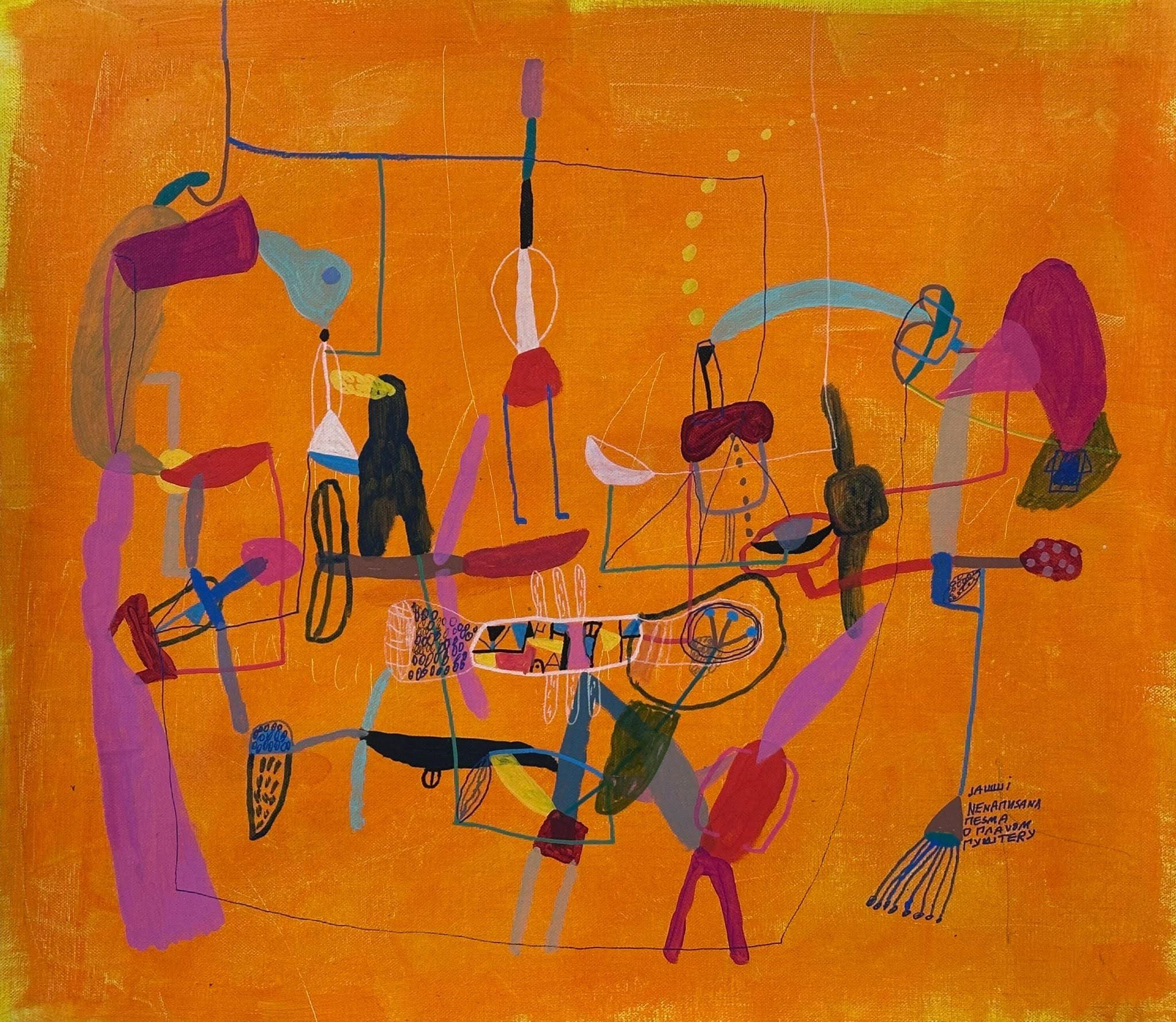 Nenapisana pesma o plavom gušteru, Joškin Šiljan, akril na platnu