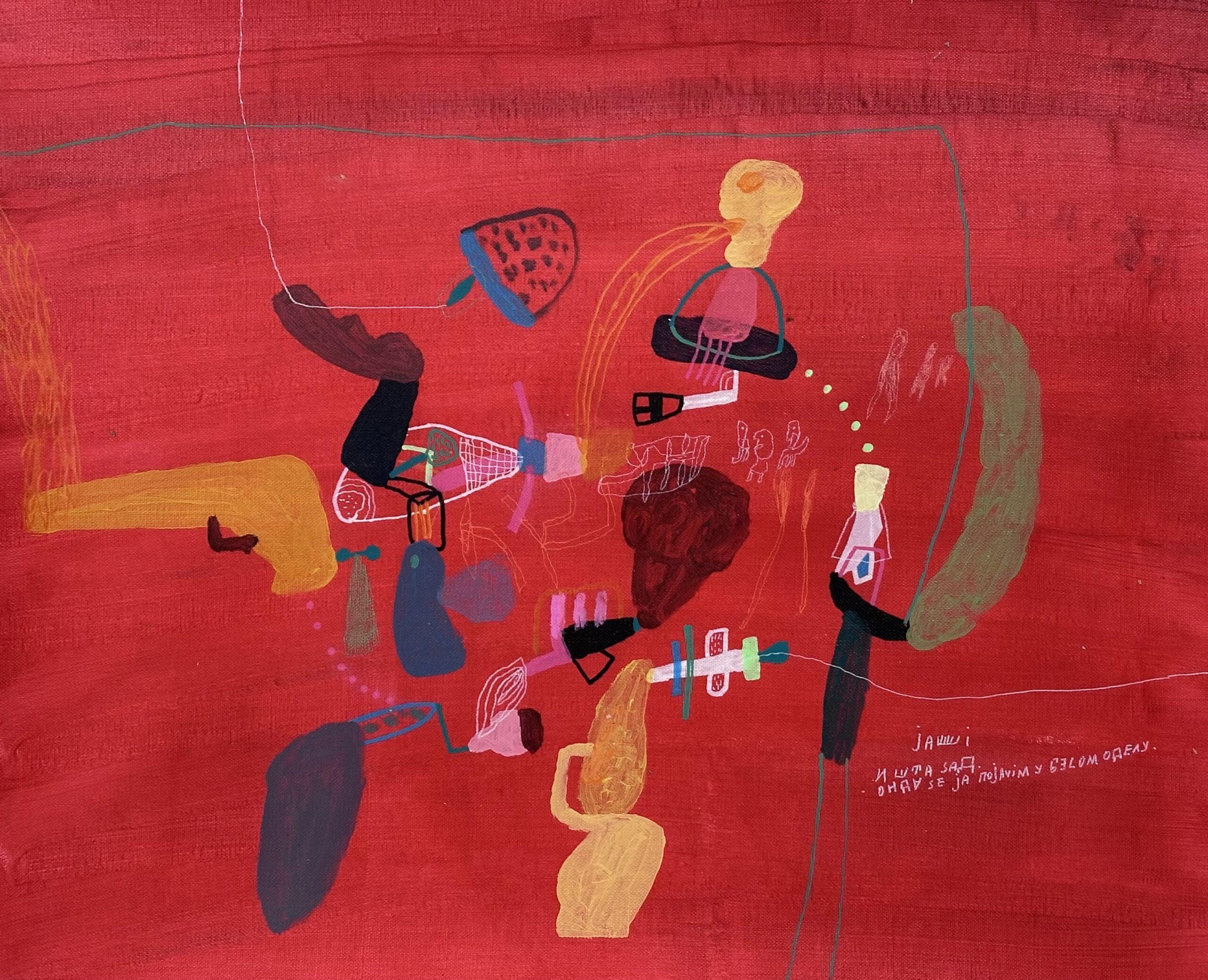 I šta sad...Onda se ja pojavim u belom odelu, Joškin Šiljan, akril na platnu