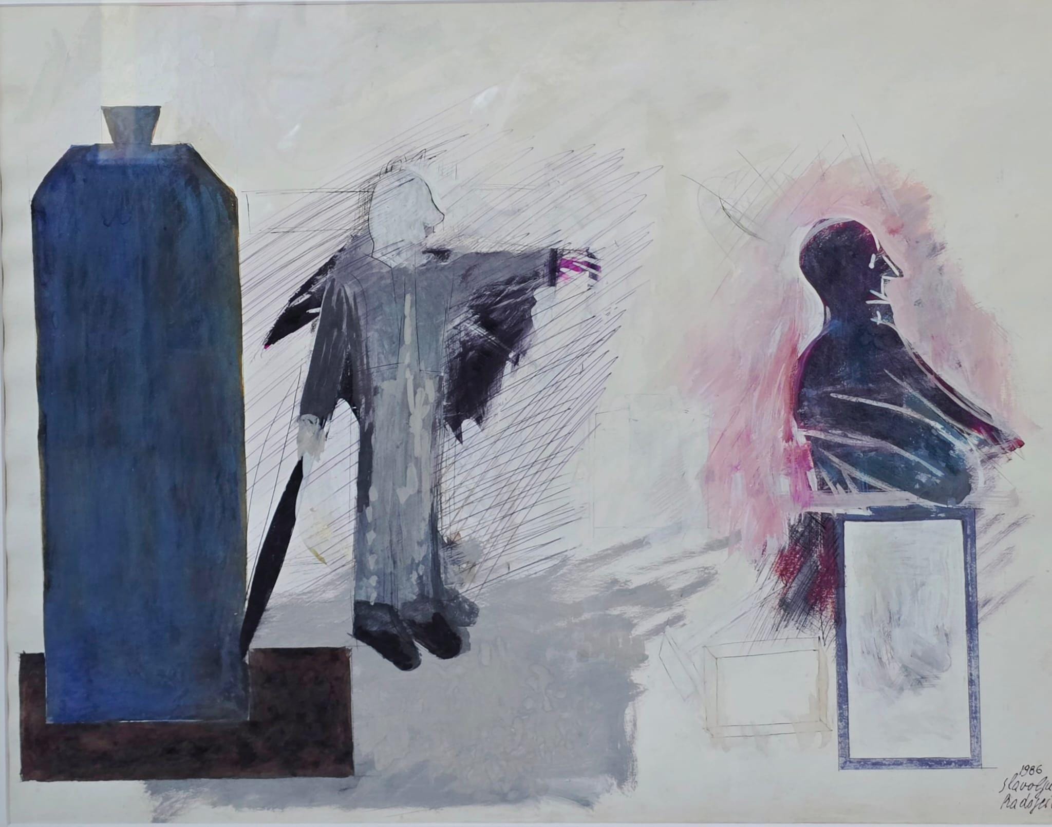 No name, Slavoljub Caja Radojičić, Kombinovana tehnika na papiru