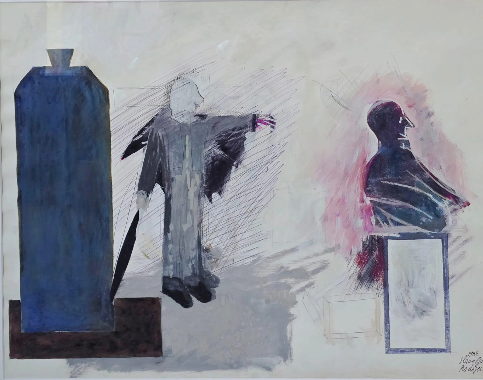 No name, Slavoljub Caja Radojičić, Kombinovana tehnika na papiru