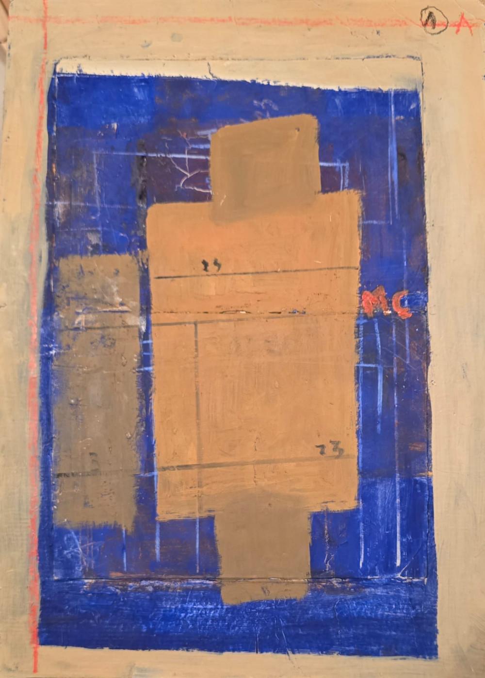 Bez naziva 8, Srba Travanov, ulje na kartonu