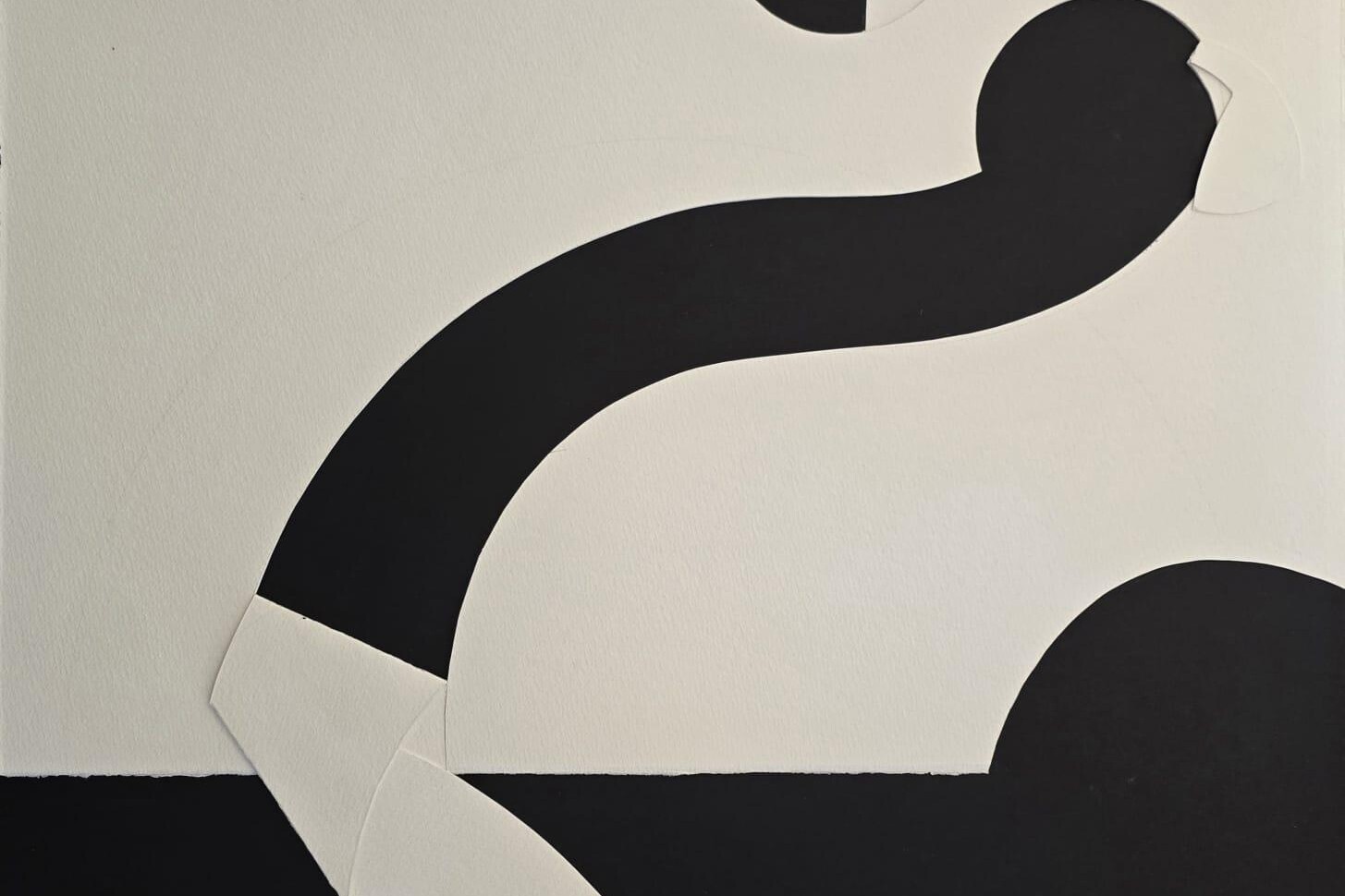 Bez naziva 6, Saša Pančić, tuš i kolaž na ručno radjenom papiru