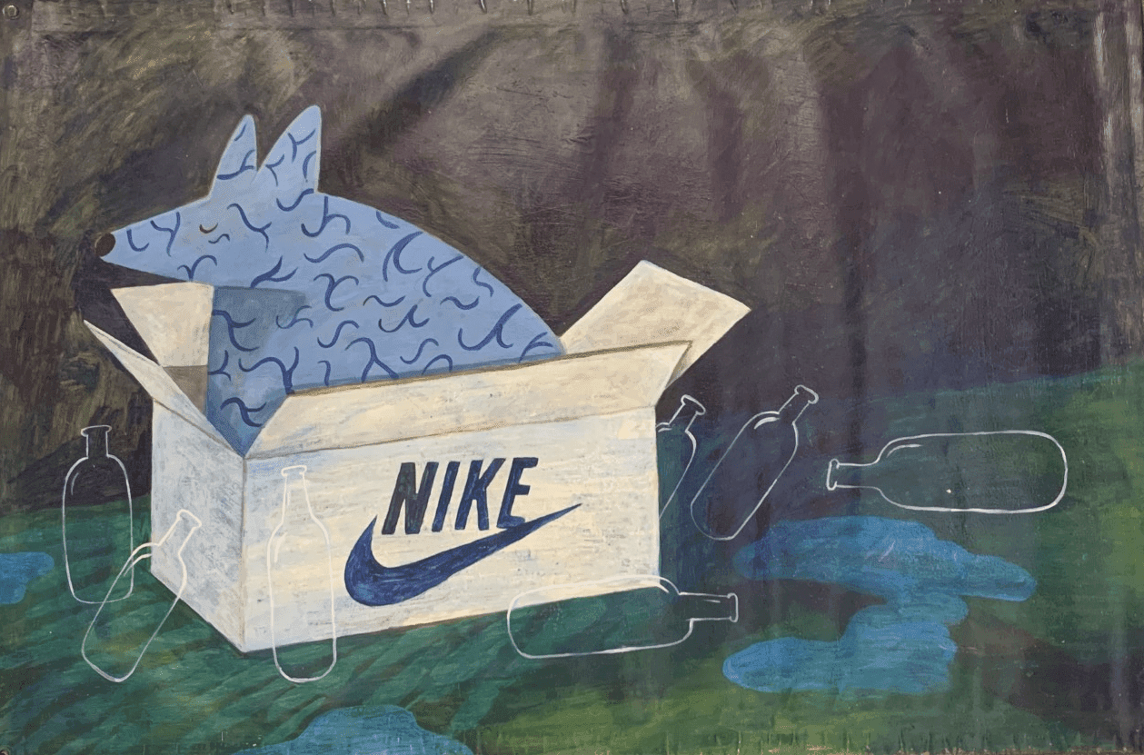 NIke njuške, Rade Tepavčević, akril na ceradi