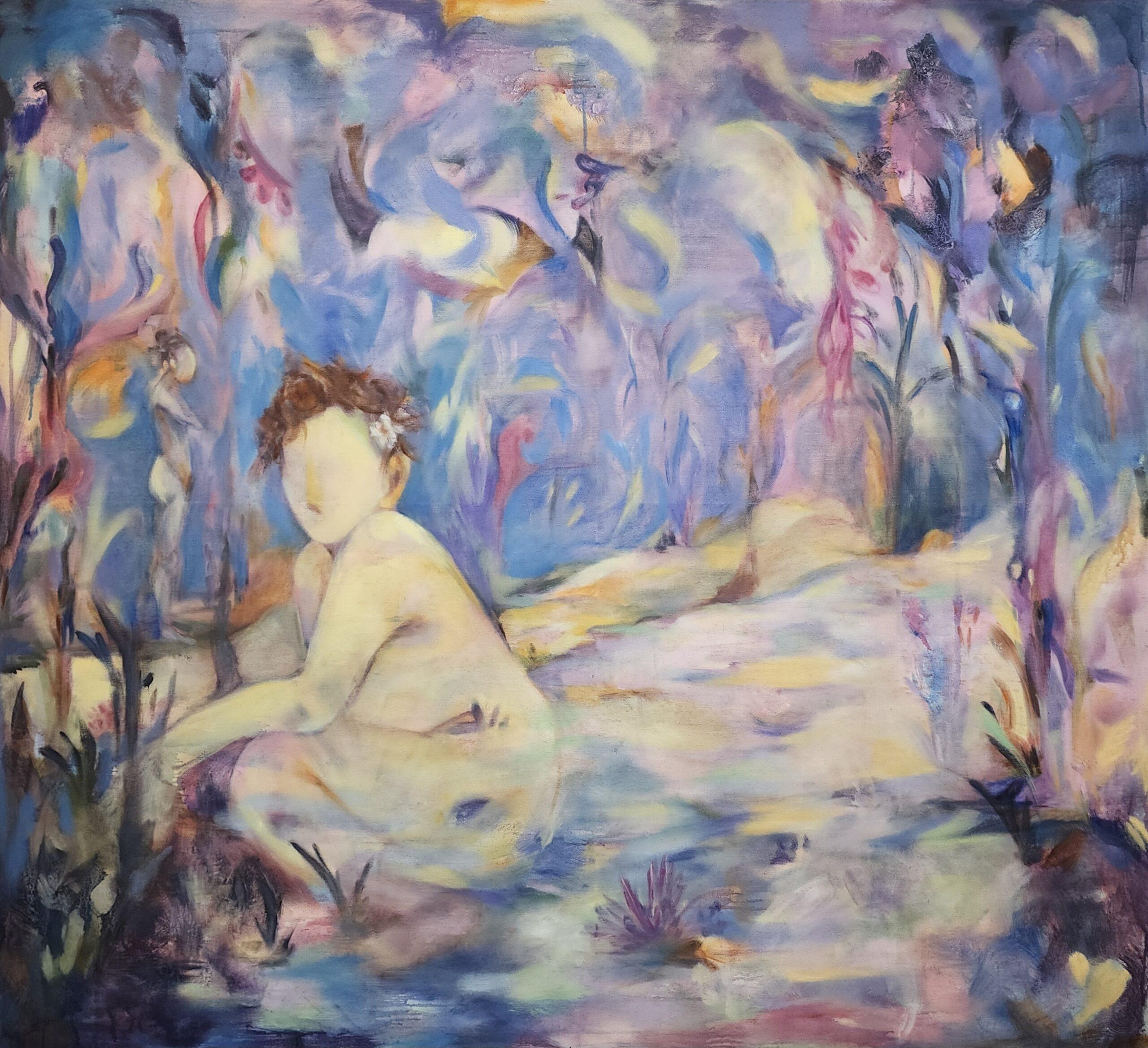 L'ile aux Lotophages I, Sara Lasram, ulje na platnu