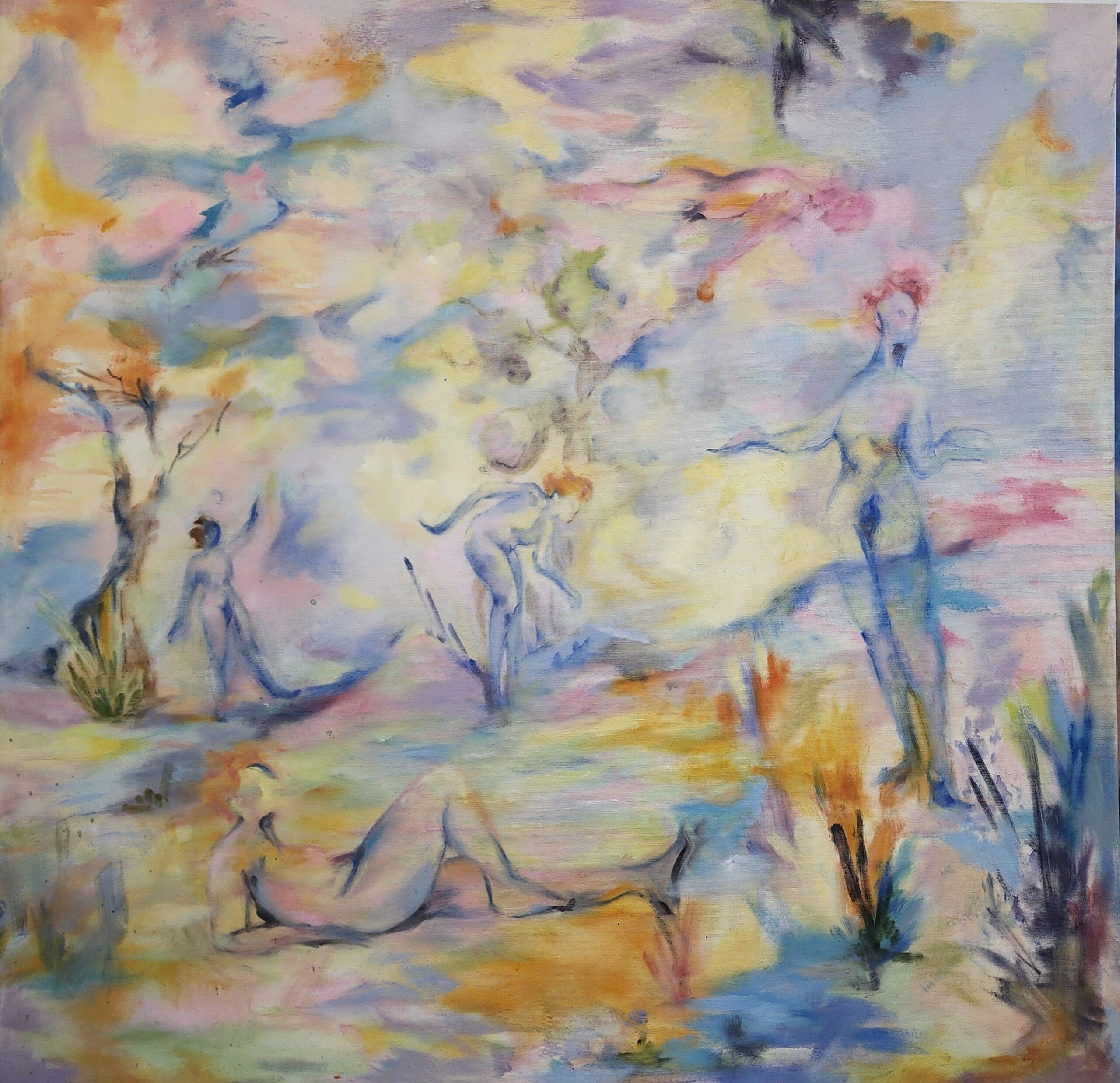 L'ile aux Lotophages II, Sara Lasram, ulje na platnu